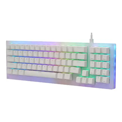 (Red Switch) Mechanical Keyboard Keys Hot Swappable Type-C Wired USB 3.1 NKRO Translucent Glass 