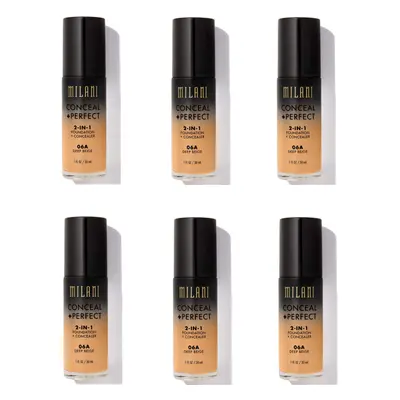 Milani Conceal And Perfect In Foundation + Concealer Deep Beige 30ml x6