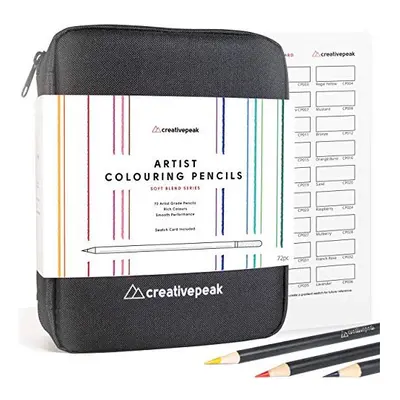 Professional Colouring Pencils - Vibrant Colours & Swatch Card - Quality Art Supplies Featuring 