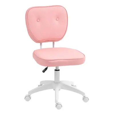 Vinsetto Vanity Task Chair with Adjustable Height, Armless, Pink