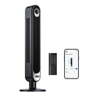 Dreo Smart Tower Fan WiFi Voice Control, 7.3m/s Velocity Quiet Cooling Fan, Works with Alexa, AP