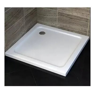 (900x900mm) Slimline Shower Tray Stone Square Rectangle for Shower Enclosures - FREE WASTE