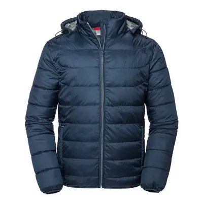 (S, French Navy) Russell Adults Unisex Hooded Nano Jacket