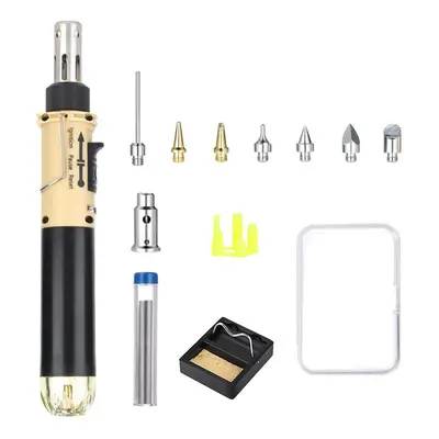 12 in Butane Gas Soldering Iron Kit Adjustable Flame Cordless Butane Powered Soldering Iron Weld