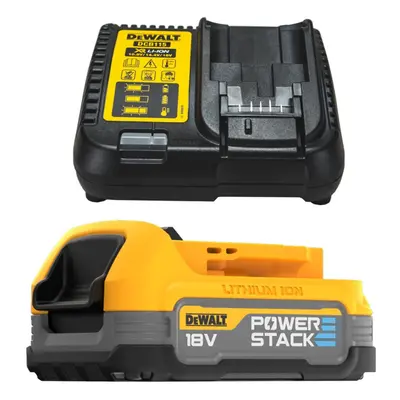 DeWalt 18v Compact Powerstack Battery & Charger Starter Set DCB115 + DCBP034