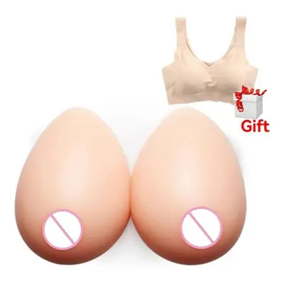 (as the picture, 1600g) Silicone Artificial Fake Breasts Form Huge Breasts Self Adhesive False C