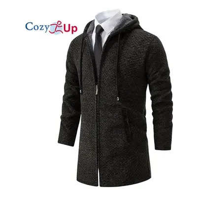 (green, XXXL) Cozy Up New Long-sleeved Sweater Men Fleece Thickened Mid-length Knitted Cardigan