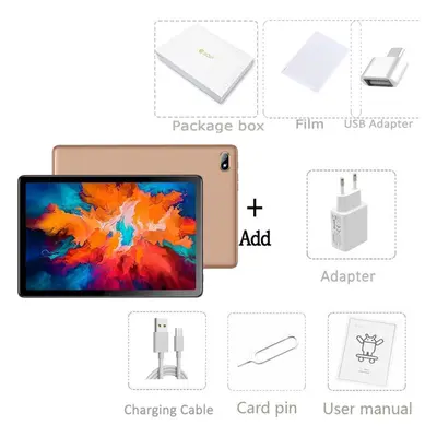 (Standard version, Gold) BDF G15 10.1&apos; 8GB+128GB Android12 Tablet PC Computer 3G/4G LTE/5G 