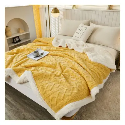 (yellow, 150x200cm) Colors Winter Thick Blankets Warm Wool Blanket Soft Throw On Sofa Cover Bed 