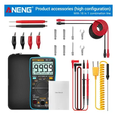 (blue, Pro) Aneng An8009 Digital Multimeter Transistor Testers Capacitor True-rms Tester Automot