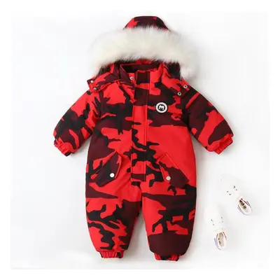 (red, 90cm) Winter Baby Clothes Thicken Warm Snowsuits For Baby Girl Boy Hooded Jackets Waterpro