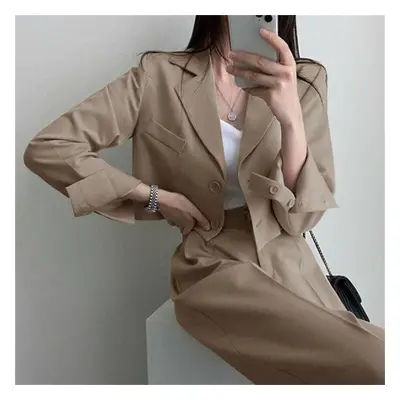 (khaki, S) Look Stylish And Confident In This Fashionable And Petite-friendly Suit