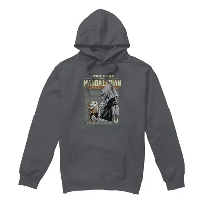 (XXL, Charcoal) Star Wars: The Mandalorian Mens Legend Continues Grogu Hoodie