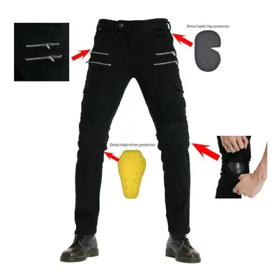 (black, M) +motorcycle Cycling Pants Men&apos;s And Women&apos;s Jeans Anti Fall Off-road All-se