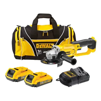 Dewalt DCG412D2 18v XR Cordless Angle Grinder 125mm + x 2.0ah, Charger + Bag