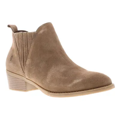 (Beige, (Adults')) Hush Puppies Womens Boots Ankle Isobel Suede Leather Slip On taupe UK Size