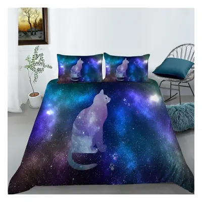 (as the picture, AU Queen 210x210cm) Home Bedding Set Bedroom Pet Theme Print Quilt Cover Pillow