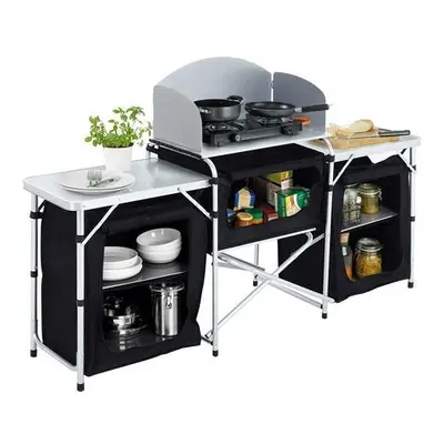 (#1) Large Camping Kitchen Cook Table Stand Folding Storage Unit Portable Outdoor BBQ