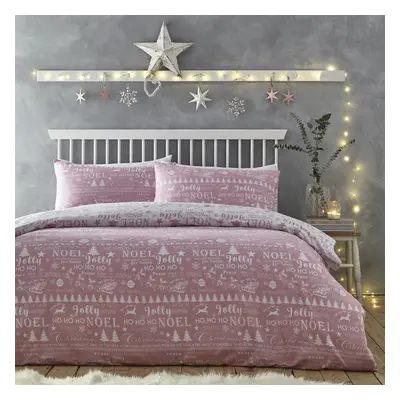 (King, Pink) Charlotte Thomas Jolly Christmas Duvet Cover Set Xmas Bedding Set