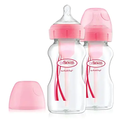 Dr Brown's Options Wide Neck Bottle (270 ml, Pink, Pack of 2)