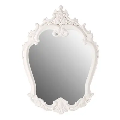 Premier Housewares Antique White Rose Crest Wall Mirror