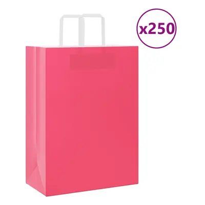 (pink, x x cm/ pcs) vidaXL Paper Bags pcs with Handles White 21x11x28 cm Paper Grocery Bag