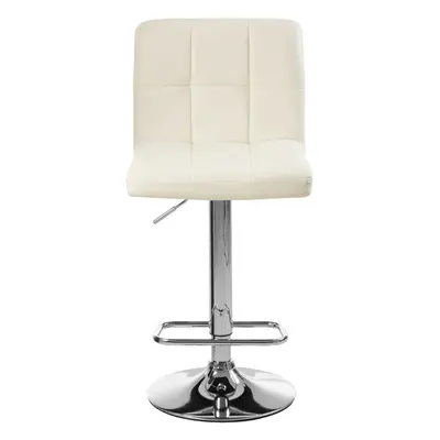 Premier Housewares Baina White Quilted Chrome Base Bar Stool