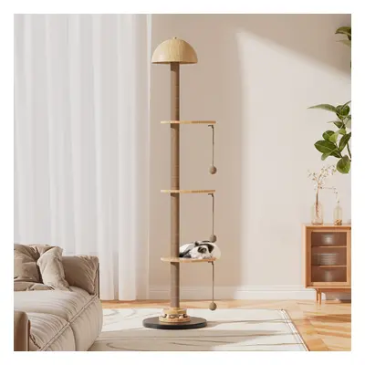 2-in-1 Cat Climbing Frame Floor Lamp