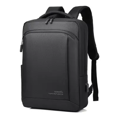 (Black) Business Backpack Laptop Bag Male Shoulders Storage Bag with USB Waterproof Schoolbag fo