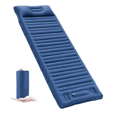 (Royal Blue) Self Inflatable Air Mattress Ultralight Hiking Camping Mat Thicken 10cm Sleeping Pa