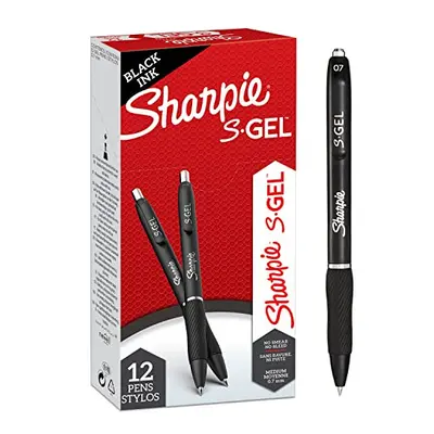 S-Gel | Gel Pens | Medium Point (0.7mm) | Black Ink | Count