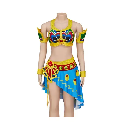 (XS) Urbosa Cosplay Gerudo Bikinis Skirts Battle Suit