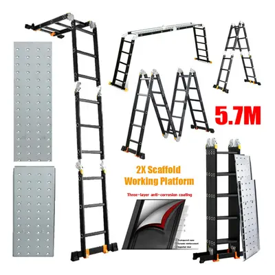 5.7M Combination Ladder Aluminium Foldable Multi-Purpose Platform