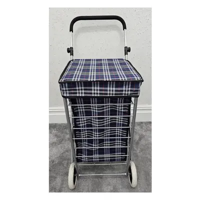 (navy blue, 4) Wheel ShoppingTrolley Folding Mobility Premium 60L