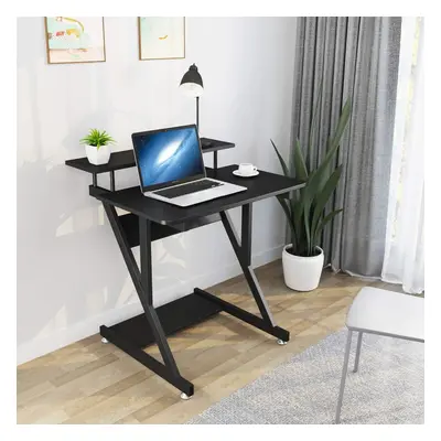 (Black) Z-Shaped Desk: Mobile & Compact for Small Spaces