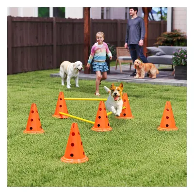 PawHut Dog Agility Equipment Set, PCS Adjustable Height Jumping Obstacles