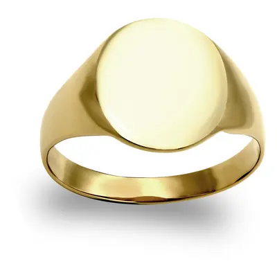 (P) Jewelco London Men's Solid 9ct Yellow Gold Oval Signet Ring