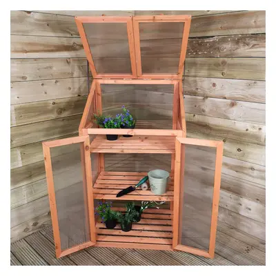 Samuel Alexander Wooden Mini Greenhouse Cold Frame - Small Greenhouse H120 x W69 x D49cm