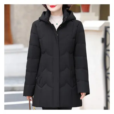 (black, 5XL) Winter Feather Coats For Women New Plus Size Xl-6xl Thick Warm 90% White Duck Down 