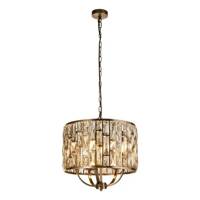 Searchlight Bijou Light Pendant Antique Brass, Champagne Glass