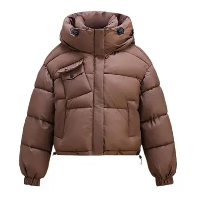 (coffee, M) Thicken Outwear Women Parkas Korean Fashion Hooded Winter Coat Female Loose Warm Lon