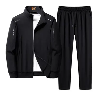 (black, S) Men&apos;s Sportswear Set Tracksuits Two Pieces Sets Homme Clothes Hoodies+pants Suit