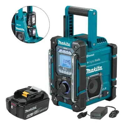 Makita DMR301 Digital DAB Built in Charger Site Radio DAB Bluetooth & 18v BL1860