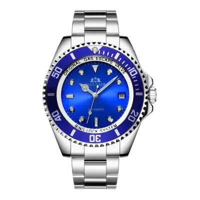 (blue) Paulareis Automatic Self Wind Mechanical Stainless Steel Strap Gold Silver Gradient Black