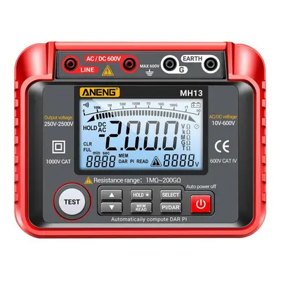 (red) Aneng Mh13 250v-2500v Digital Insulation Resistance Tester