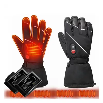 (black, M) Electric Heated Gloves For Men And Women Rechargeable Heated Skiing Snowboard Gloves