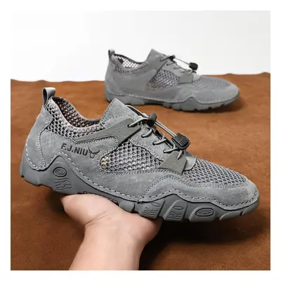 (gray, 41) Summer Men&apos;s Casual Shoes Breathable Mesh Shoes Sneakers