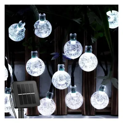 (white, 22M 200LEDS) Solar Bubble Ball Outdoor Crystal Ball Lantern Christmas Light Garden Garde