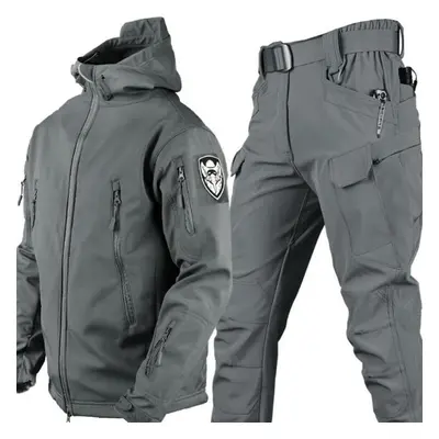 (grey, S) Military Combat Uniform Outdoor Mountaineering Military Long Sleeve Tactical Training 