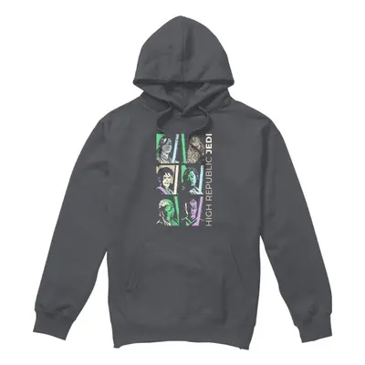 (S, Charcoal) Star Wars: The Acolyte Mens High Republic Jedi Pastel Hoodie